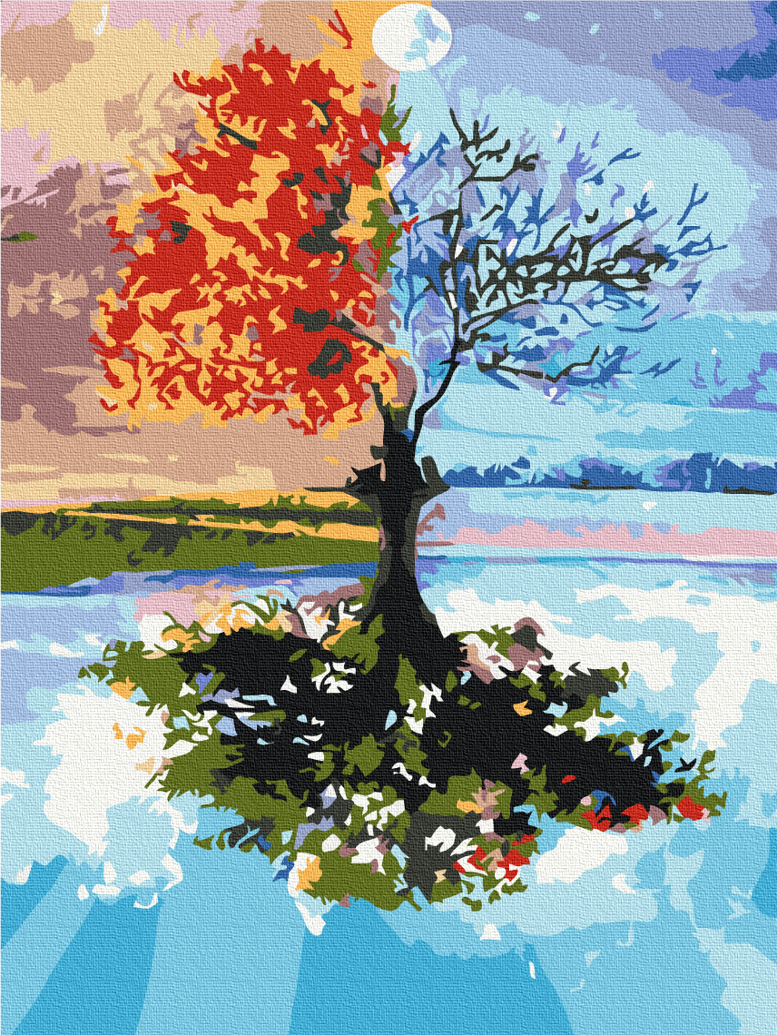 Картина по номерам из поликотонного полотна Brushme Дерево сезонов 30x40 см (6-83-RBS27746)