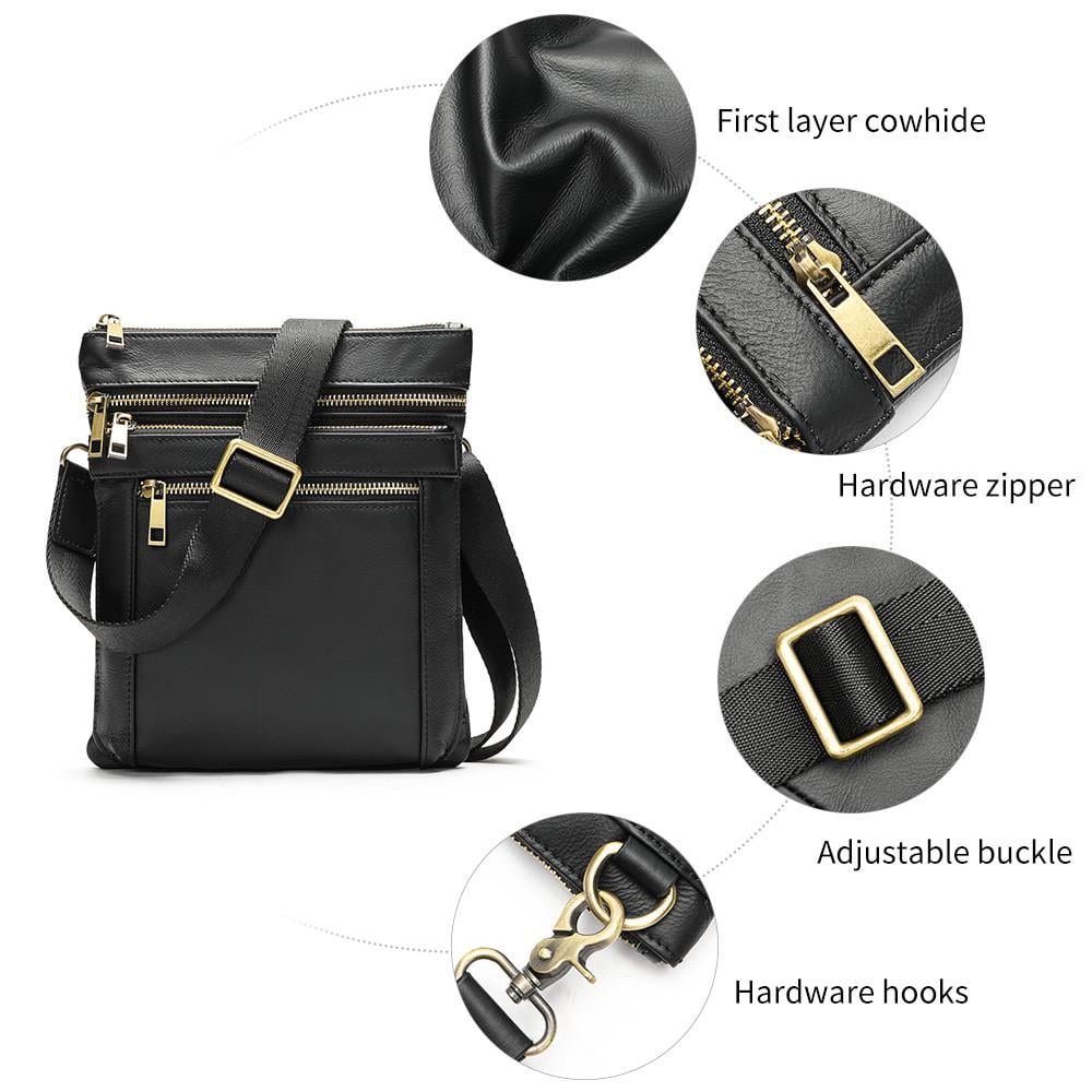 Чоловіча сумка через плече Lorian з натуральної шкіри на одне основне відділення Чорний (LR 256164-black) - фото 6 Чоловіча сумка через плече Lorian з натуральної шкіри на одне основне відділення Чорний (LR 256164-black) - фото 6