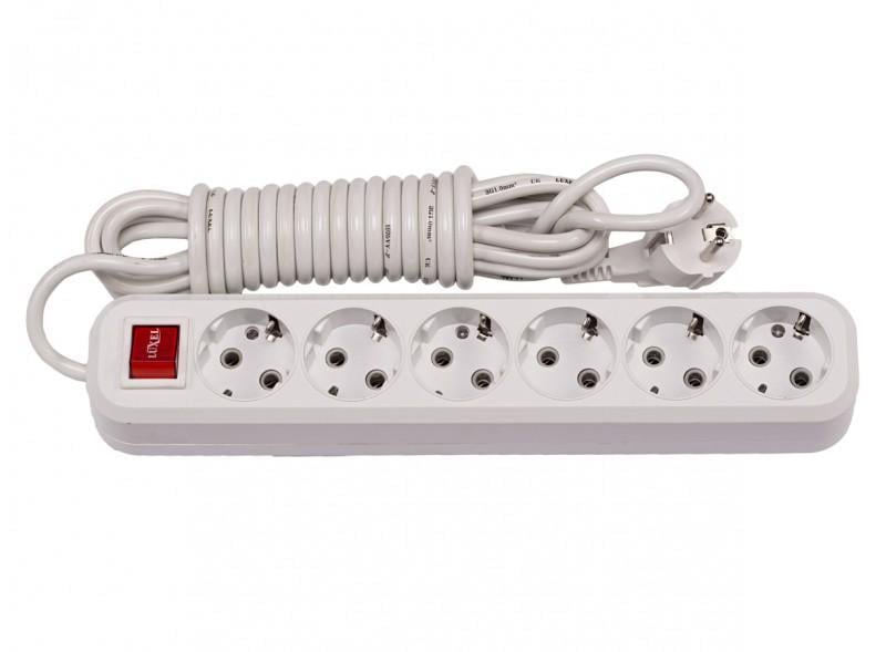 Удлинитель шестиместный Luxel Benefice с заземлением и выключателем 3 м (7283)