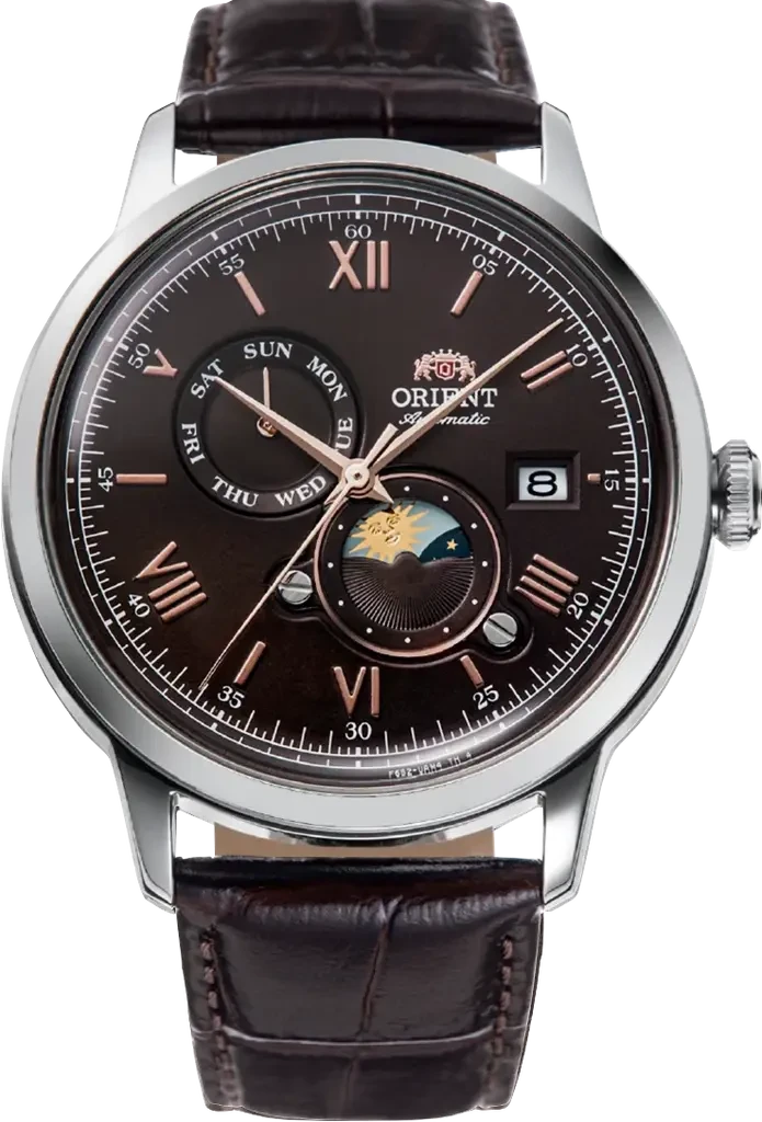 Наручные часы мужские Orient Bambino Version 9 RA-AK0804Y30B со стальным корпусом WR 30 м Коричневый (3124658569) Наручные часы мужские Orient Bambino Version 9 RA-AK0804Y30B со стальным корпусом WR 30 м Коричневый (3124658569)