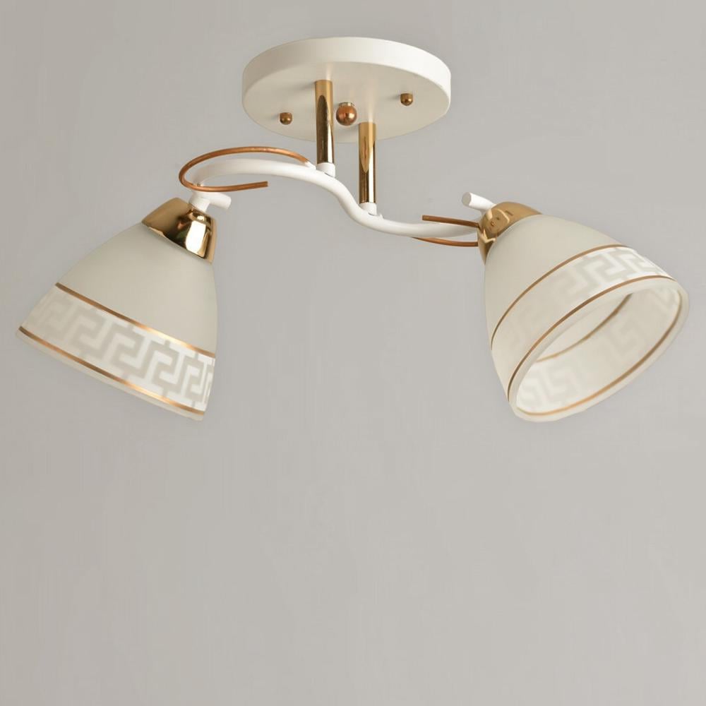 Люстра потолочная Light House SRS-19867/2 WT/FG c каймой Золотой/Белый