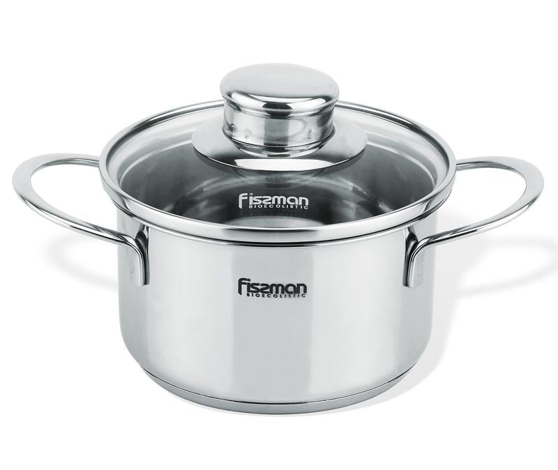 Каструля Fissman BAMBINO 1100 мл зі скляною кришкою (FN-SS-5274)