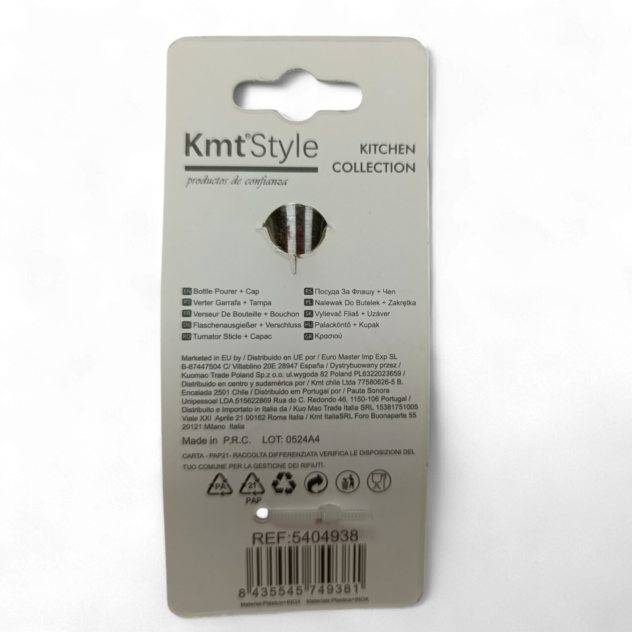 Корок-дозатор для вина Kmt Style 5404938 из нержавеющей стали 8,5 см (5404938) - фото 3 Корок-дозатор для вина Kmt Style 5404938 из нержавеющей стали 8,5 см (5404938) - фото 3