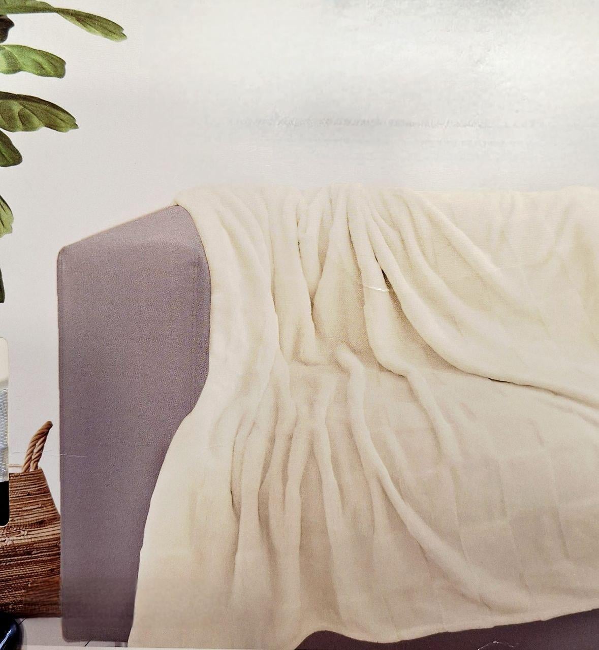 Плед флисовый Flannel Blanket 150х200 см Кремовый (2262)