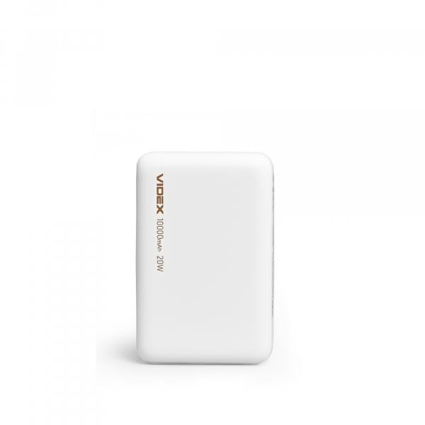 Повербанк Videx з бездротовою зарядкою 10000 mAh PD 20 W White (VPB-331)