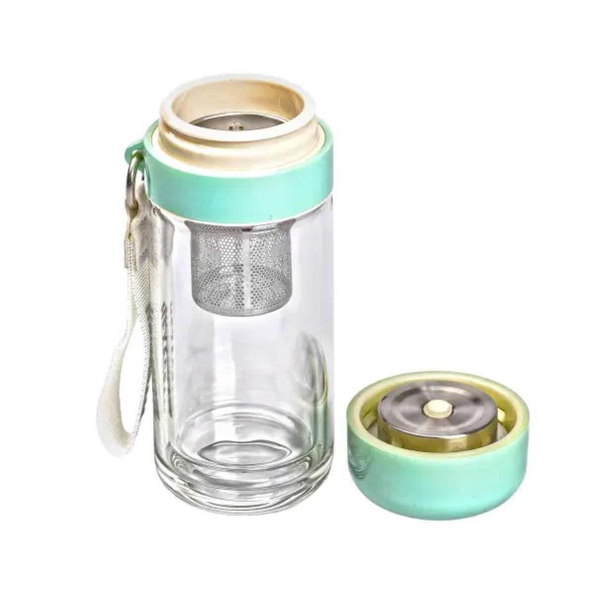 Термос скляний Hexagram із подвійними стінками та заварником 240 мл М'ятний (HP-14-40M) - фото 2 Термос скляний Hexagram із подвійними стінками та заварником 240 мл М'ятний (HP-14-40M) - фото 2