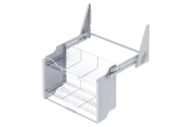 Сушка для посуды выдвижная Starax в модуль подъемная на механизме L 900 мм Хром (S-5183-С)
