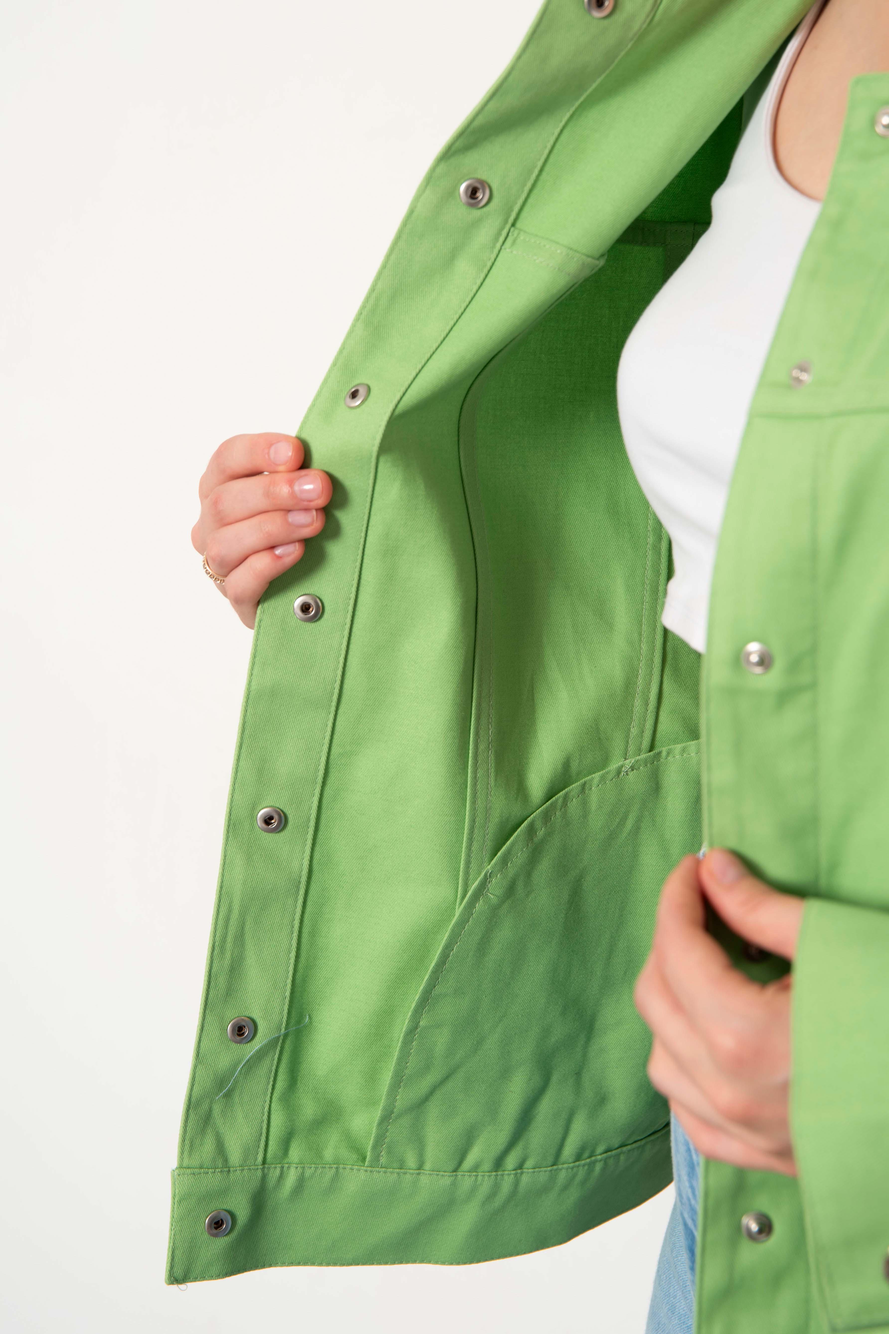 Джинсовка женская р. 38 Зеленый (184395) - фото 4