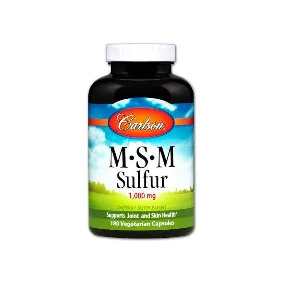 Препарат для суглобів та зв'язок Carlson Labs MSM Sulfur 1000 мг 180 Veg Caps