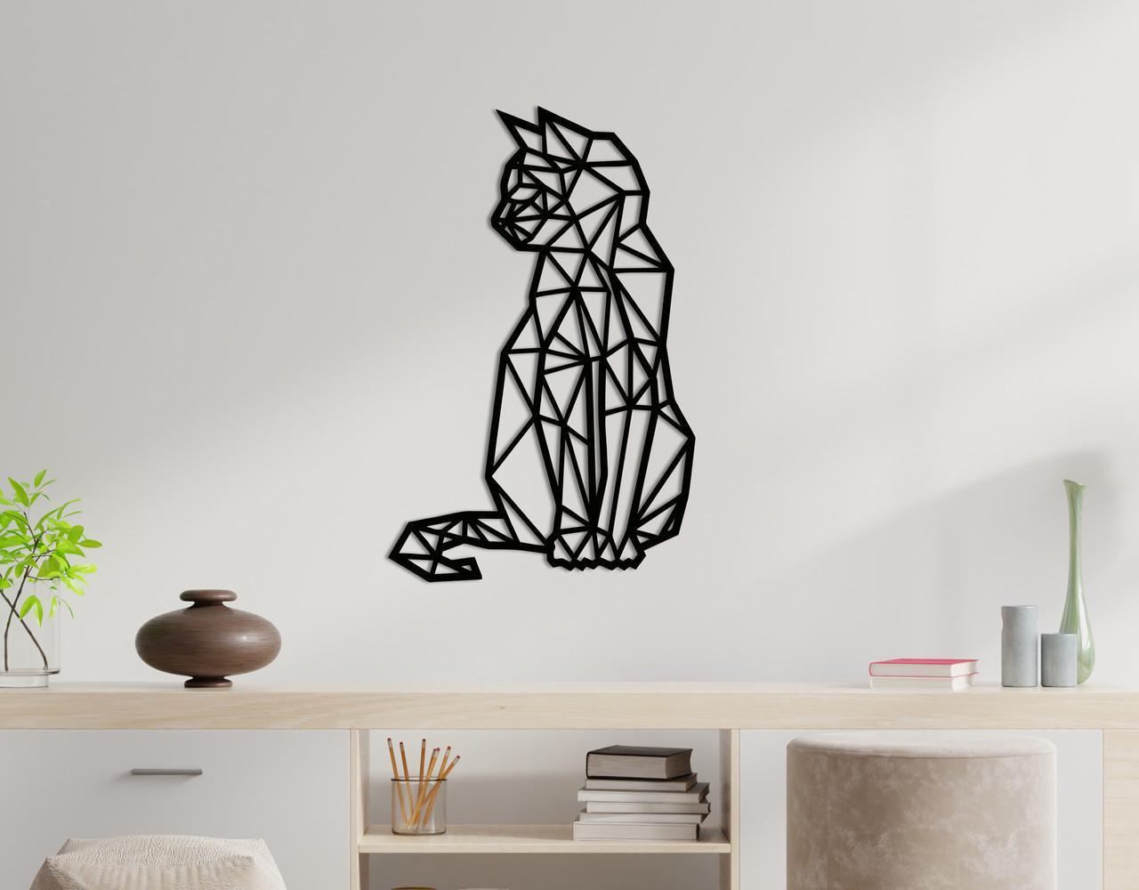 Декоративное панно на стену Upwood Decor Cat 124х80 см Black (1585057917)