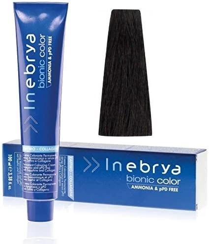 Крем-фарба для волосся INEBRYA Bionic Сolor стійка без аміаку 100 мл 1/0 Чорний - фото 2