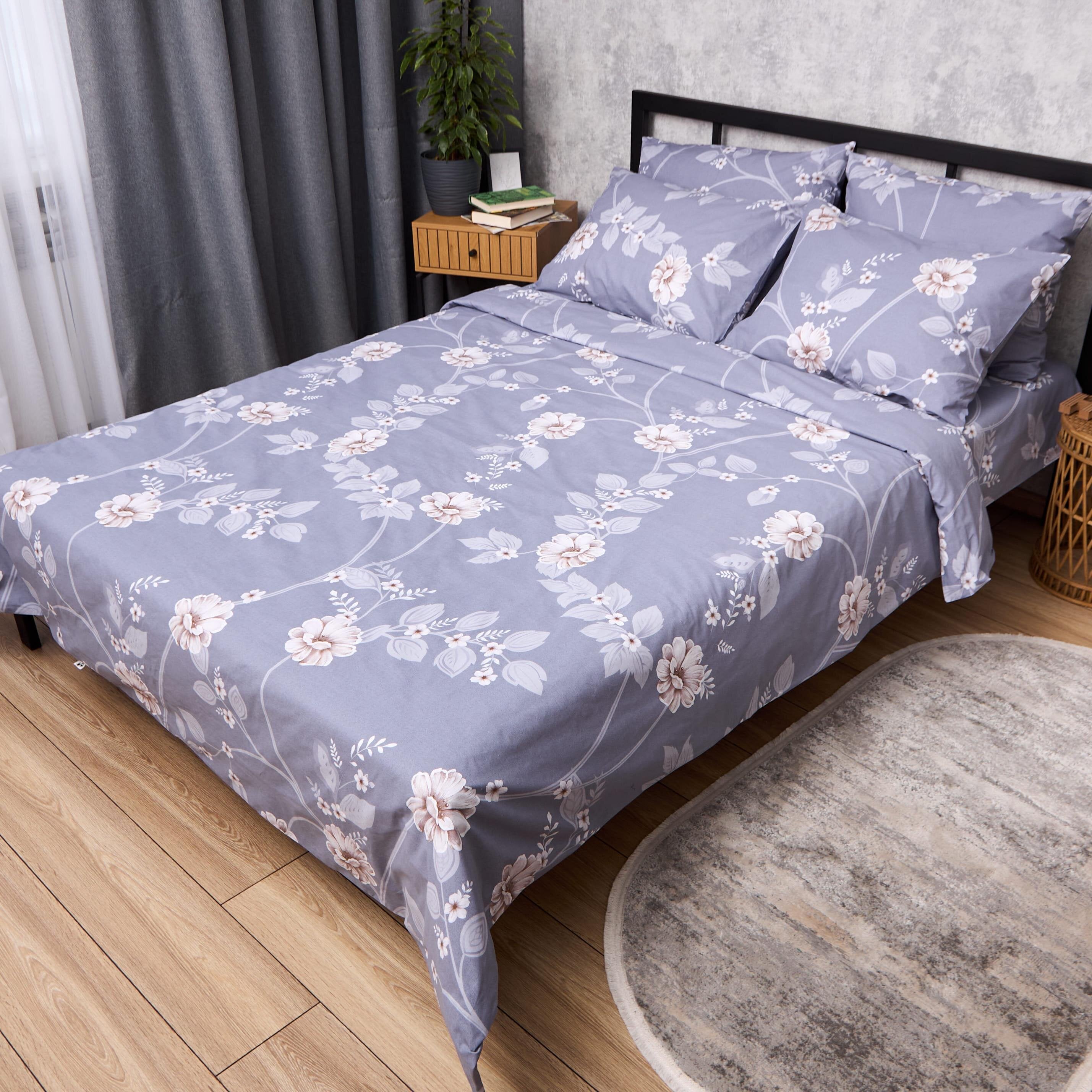 Комплект постельного белья Moon&Star Бязь Gold Люкс Misty Flowers двуспальный 175х210 см наволочки 2 шт. (MS-820014567)