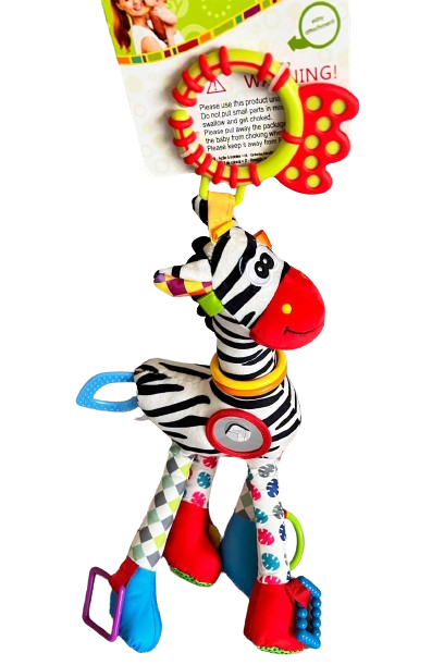 Погремушка-подвеска на коляску Sozzy Зебра с зеркальцем и шуршалкой 43 см (311)