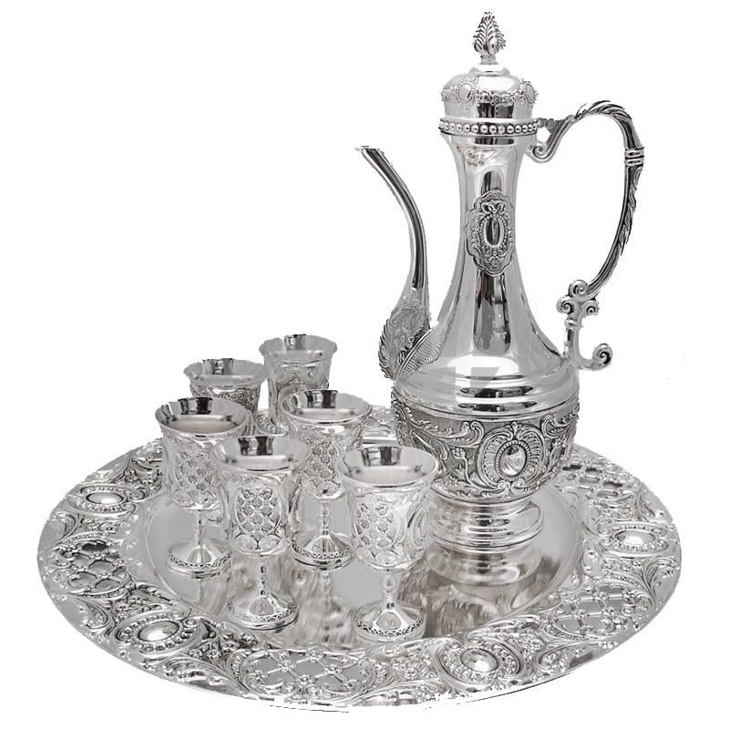 Набор кувшин с рюмками на подносе 26х30х30 см (466-1269) Набор кувшин с рюмками на подносе 26х30х30 см (466-1269)