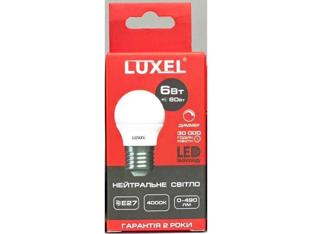 Лампа светодиодная Luxel 6W LED G45 E27 4000K dimmer (057-NED)