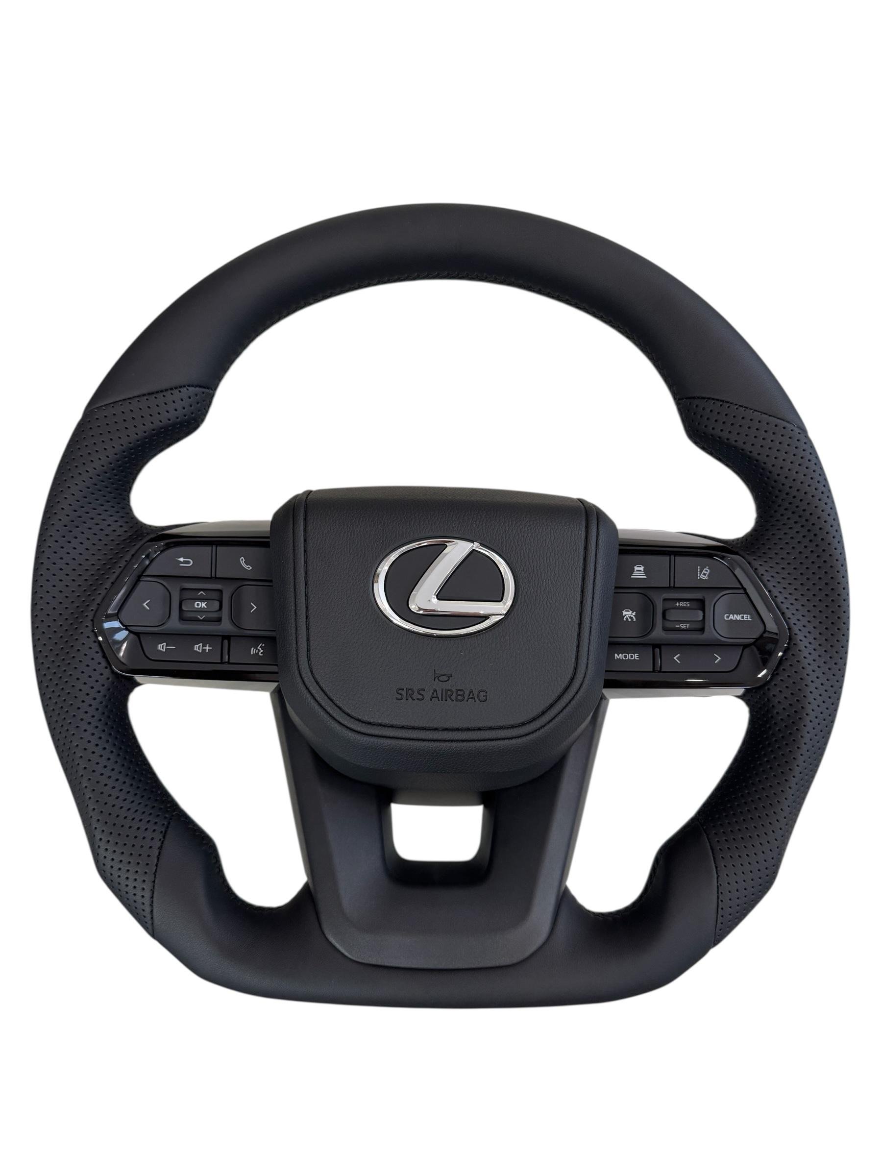 Кермо для Lexus LX570 GX460 з підігрівом рояльний лак зі скошеним низом логотип хром (28763177) Кермо для Lexus LX570 GX460 з підігрівом рояльний лак зі скошеним низом логотип хром (28763177)