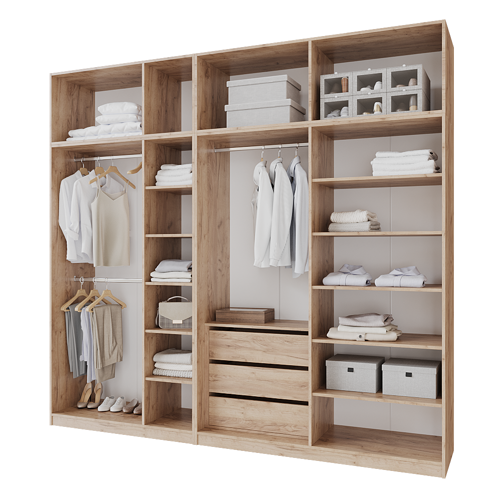 Шкаф распашной с тумбой и антресолью Меблітренд Чиназес Чита-2800.4 2800х500х2450 мм Дуб крафт золотой/Белый (27552844) - фото 2 Шкаф распашной с тумбой и антресолью Меблітренд Чиназес Чита-2800.4 2800х500х2450 мм Дуб крафт золотой/Белый (27552844) - фото 2