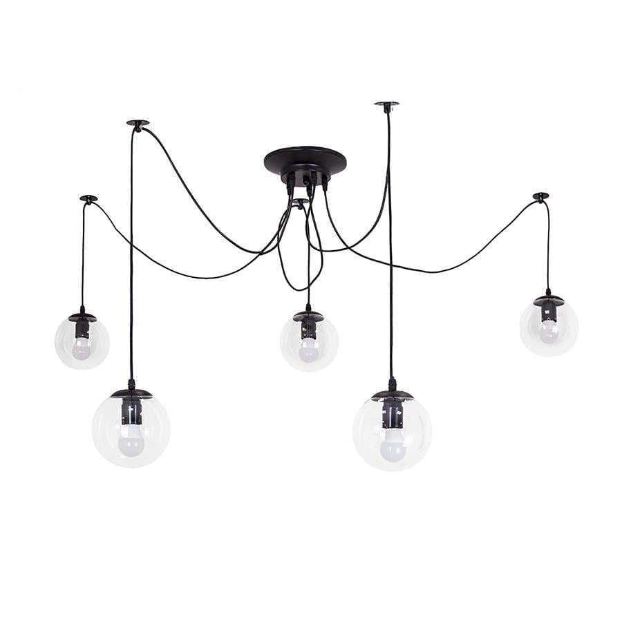 Светильник подвесной паук Lighthouse LS-19447-5 BK/CL плафон прозрачный Черный