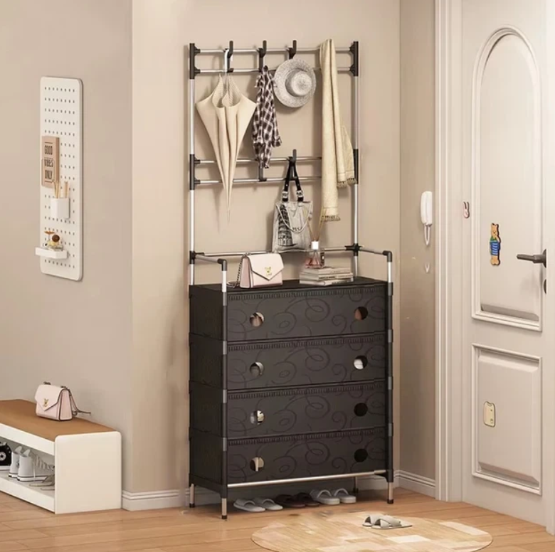 Полка-шкаф для обуви SKLM-28 металл/пластик Черный (45856-sklm-28_432)