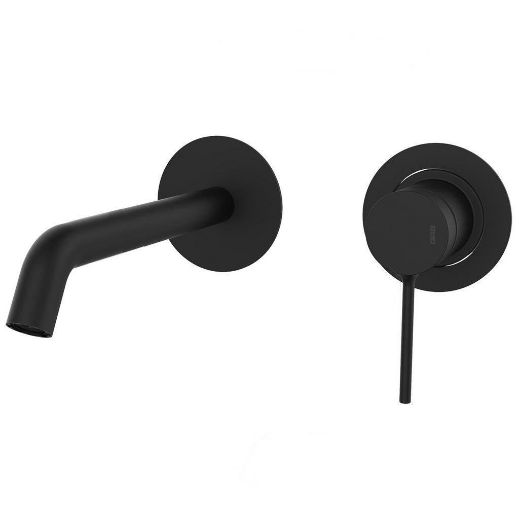 Змішувач для умивальника GRB Time 47534472 настінний одноважільний Чорний (142953)