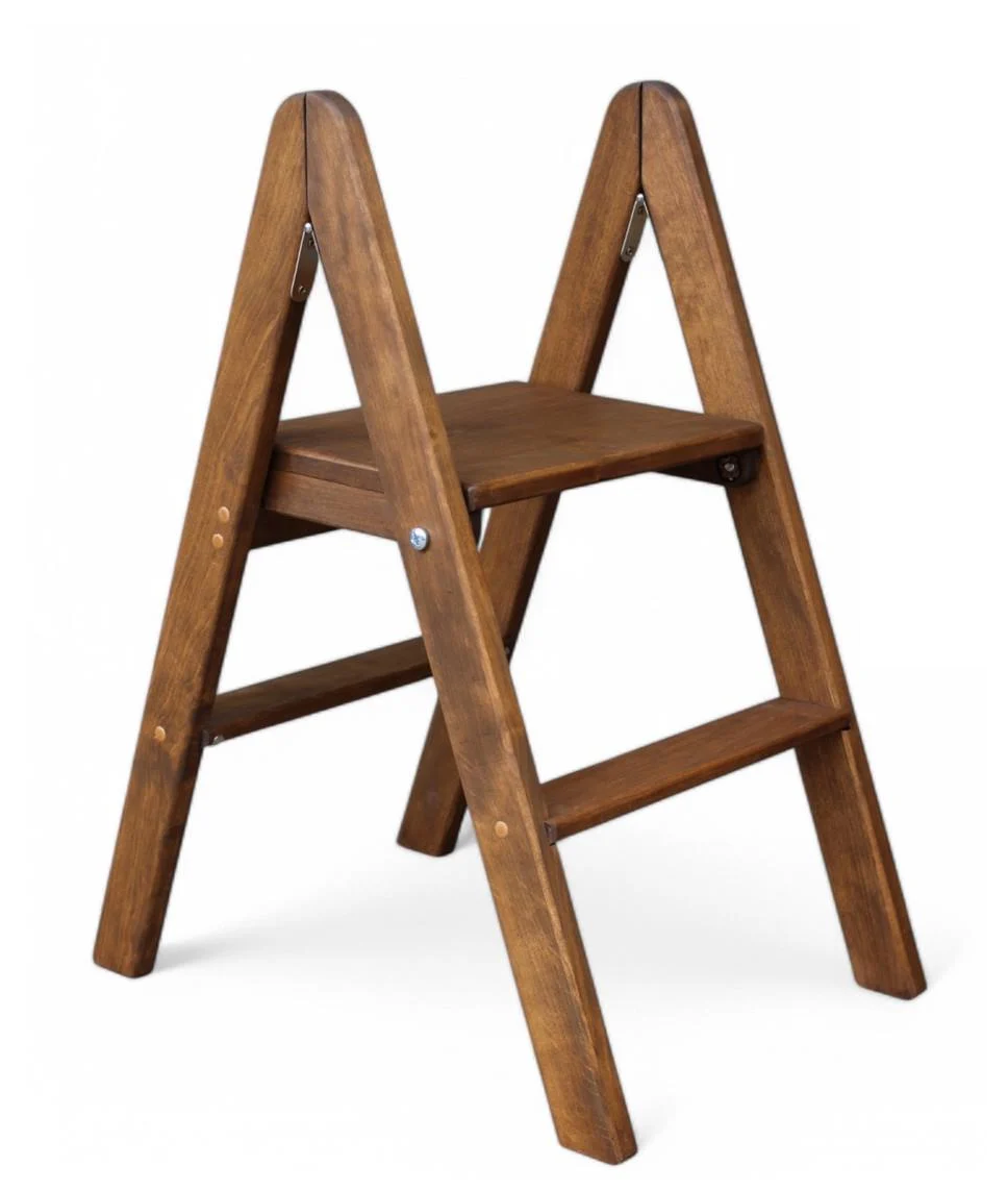 Табурет-лестница деревянный Студія Дерева Вільха бытовой двусторонний 2 ступеньки Орех темный (31002905)