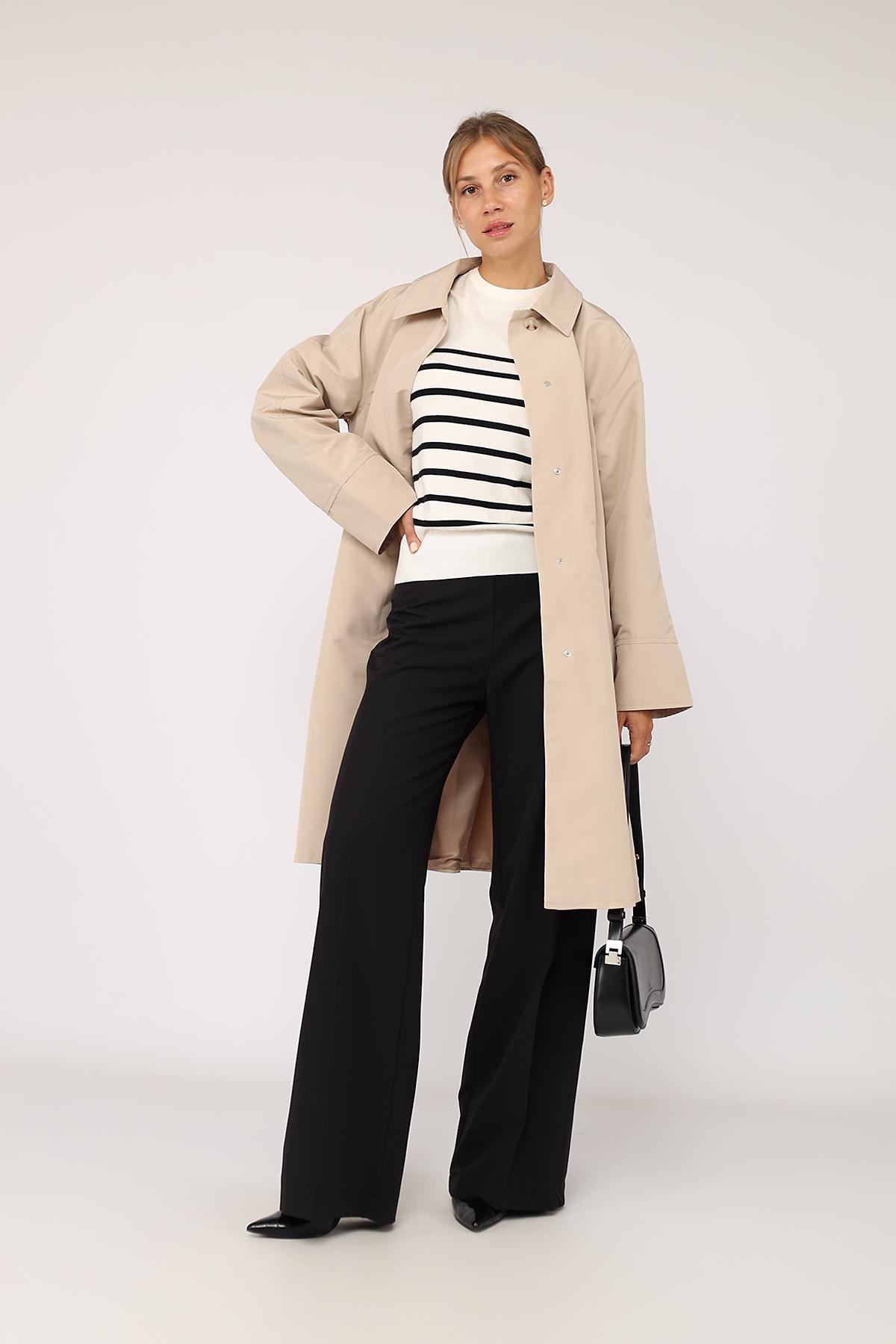 Плащ жіночий ЦБ-00279722 р. 46 Бежевий (28425561) - фото 3 Плащ жіночий ЦБ-00279722 р. 46 Бежевий (28425561) - фото 3