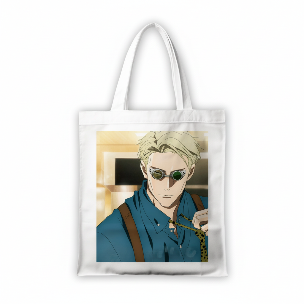 Сумка-шопер Jujutsu Kaisen Кенто Нанами из льна Белый (6631)