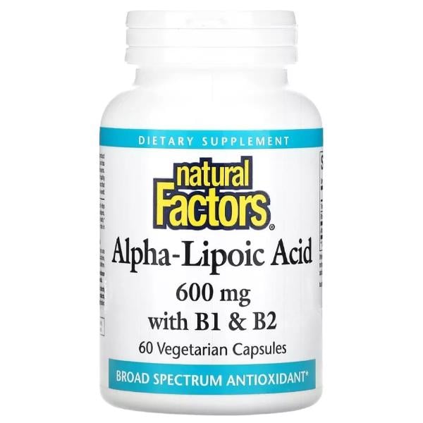 Альфа-липоевая кислота Natural Factors Alpha-Lipoic Acid with B1&B2 600 мг 60 Veg Caps (22775977) Альфа-липоевая кислота Natural Factors Alpha-Lipoic Acid with B1&B2 600 мг 60 Veg Caps (22775977)