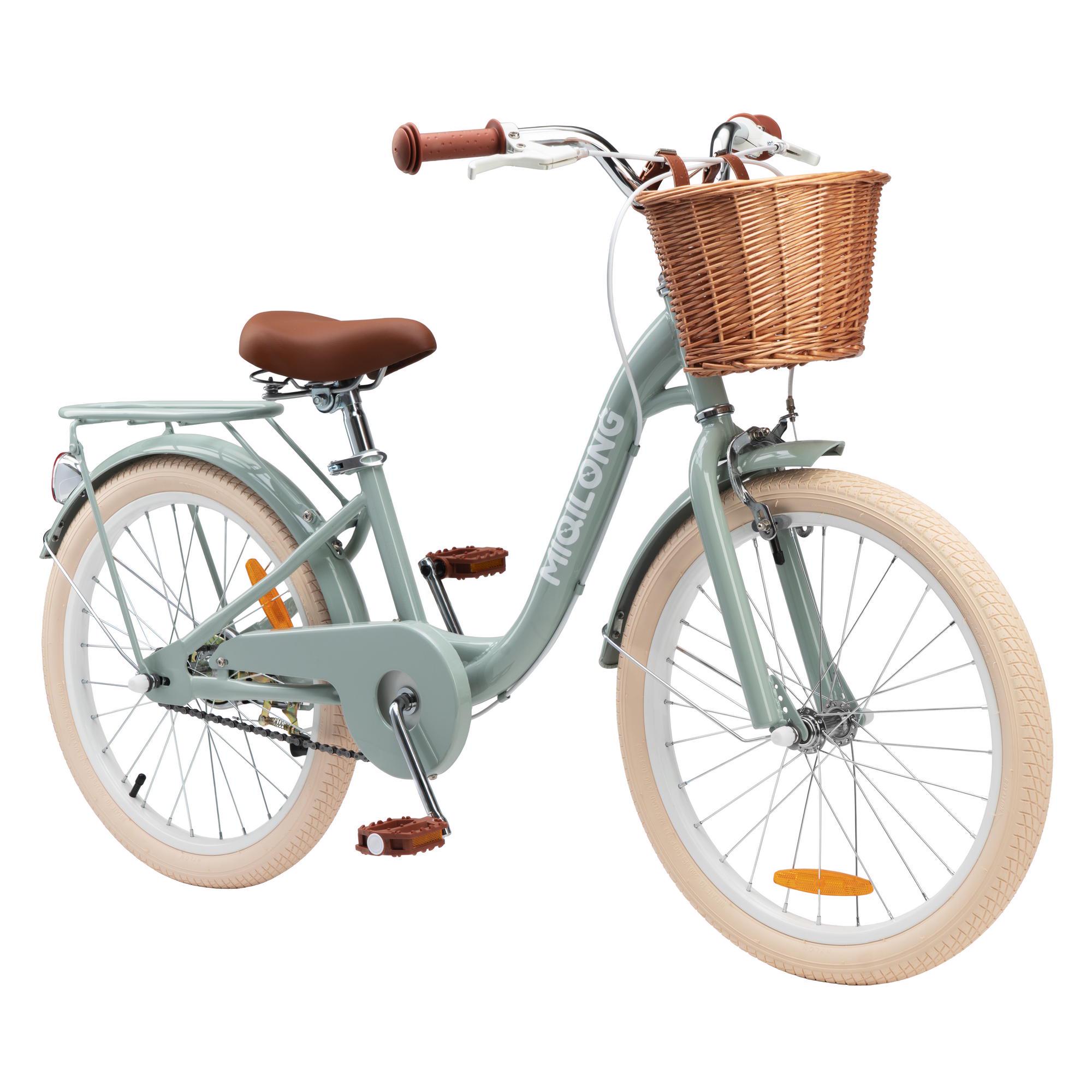 Детский велосипед Miqilong LS 20" с корзиной из натурального ротанга Оливковый (RBB-LS20-OLIVE) Детский велосипед Miqilong LS 20" с корзиной из натурального ротанга Оливковый (RBB-LS20-OLIVE)