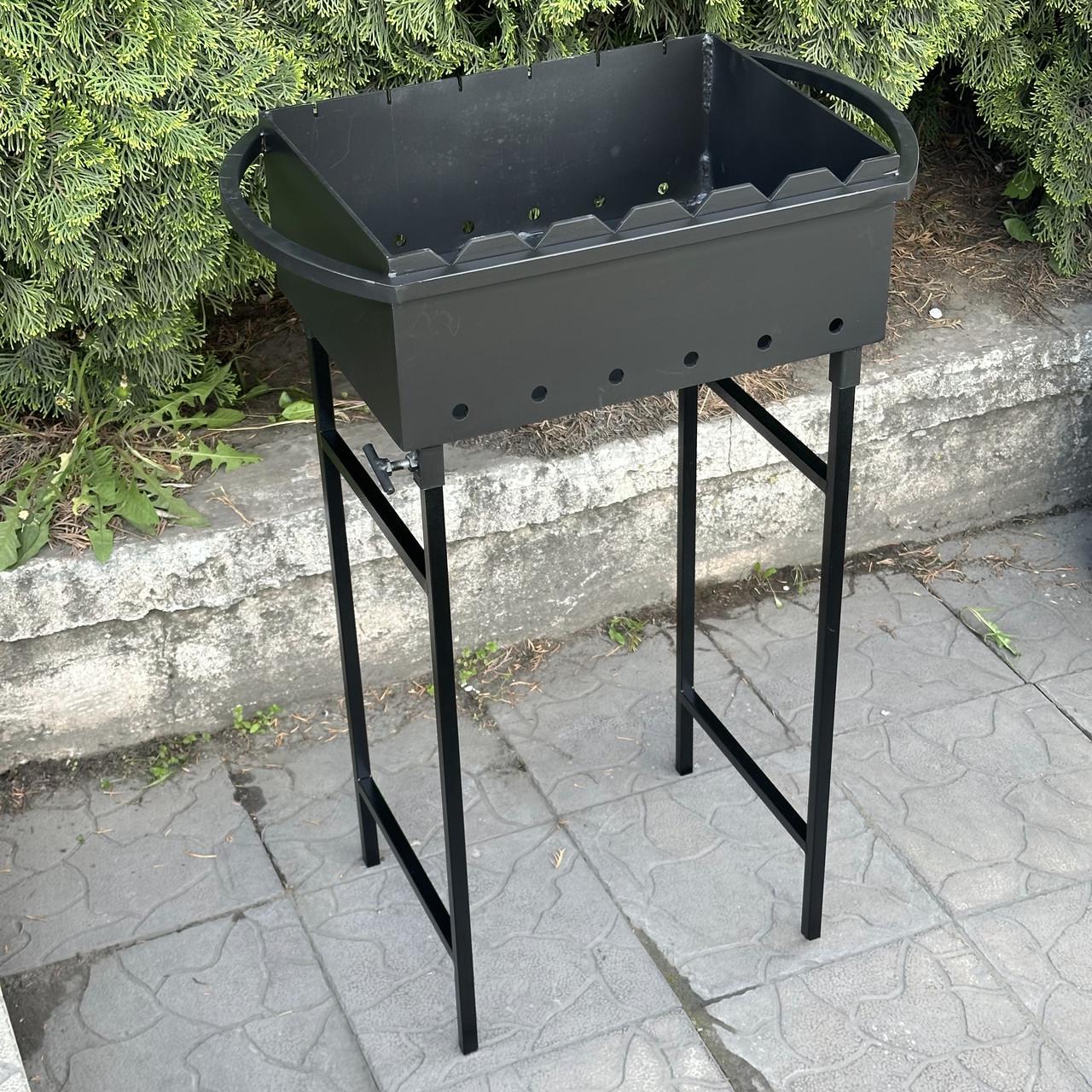 Мангал Metalzavod Гектор на 6 шампурів 3 мм на ніжках 59х35х82 см (MN6-3) - фото 3