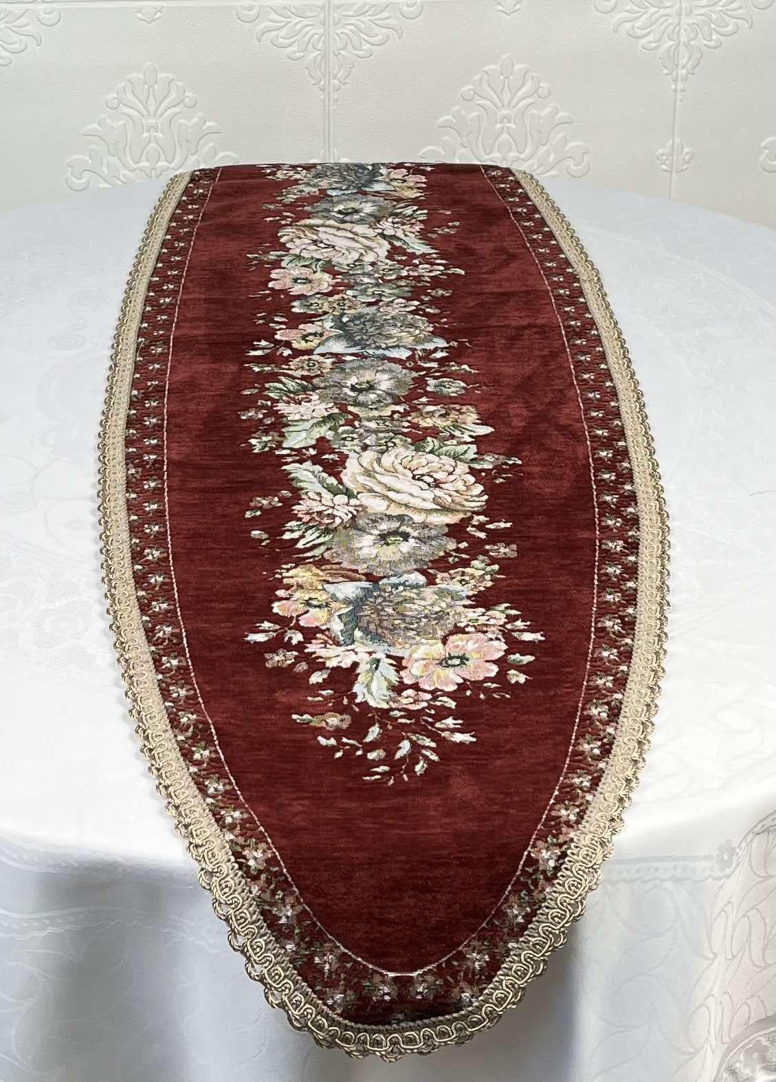 Дорожка велюровая Sagol St 128 OV 40x140 см Bordo (CN23416)