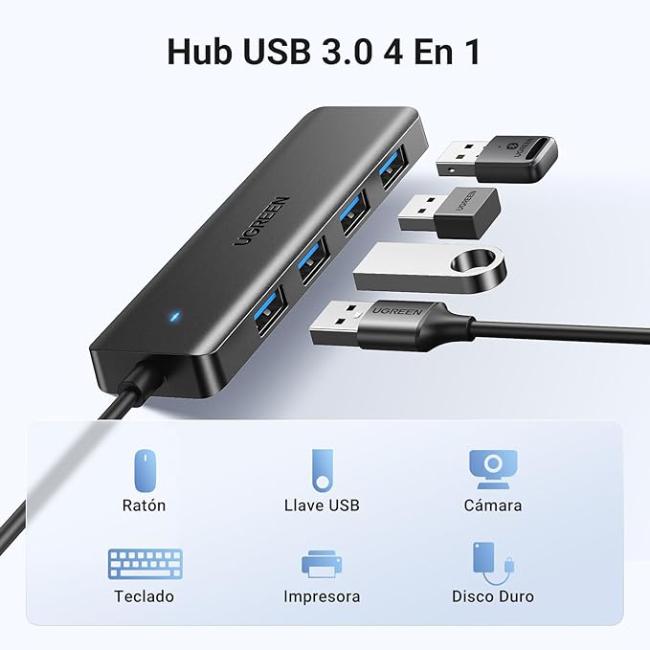 USB-хаб Ugreen CM219 USB 3.0 to 4хUSB 3.0 кабель 1 м Space Grey (35574) - фото 2 USB-хаб Ugreen CM219 USB 3.0 to 4хUSB 3.0 кабель 1 м Space Grey (35574) - фото 2