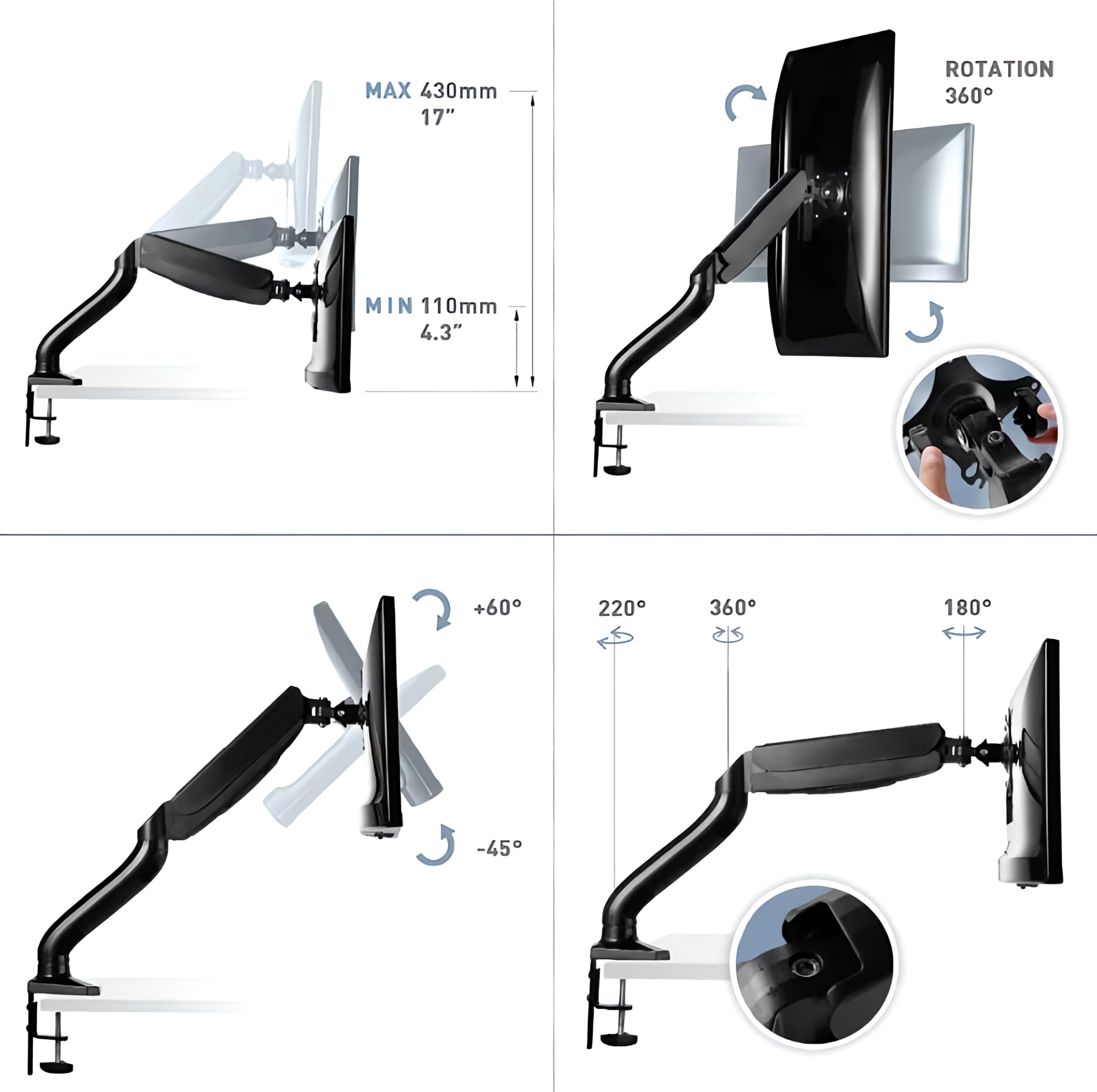 Настільне кріплення для монітора UFT MM12 Mount Black (UFTMM12) - фото 9 Настільне кріплення для монітора UFT MM12 Mount Black (UFTMM12) - фото 9