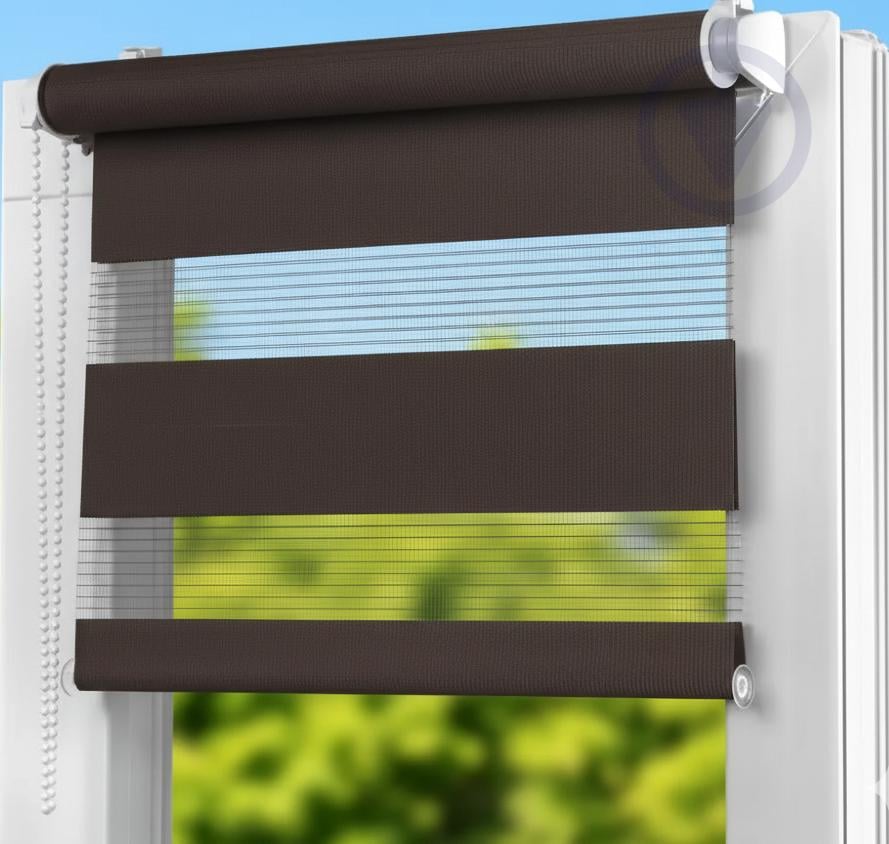 Ролета день-ніч RollEasy з фіксацією під нахил D-203 200х150 см Темно-коричневий