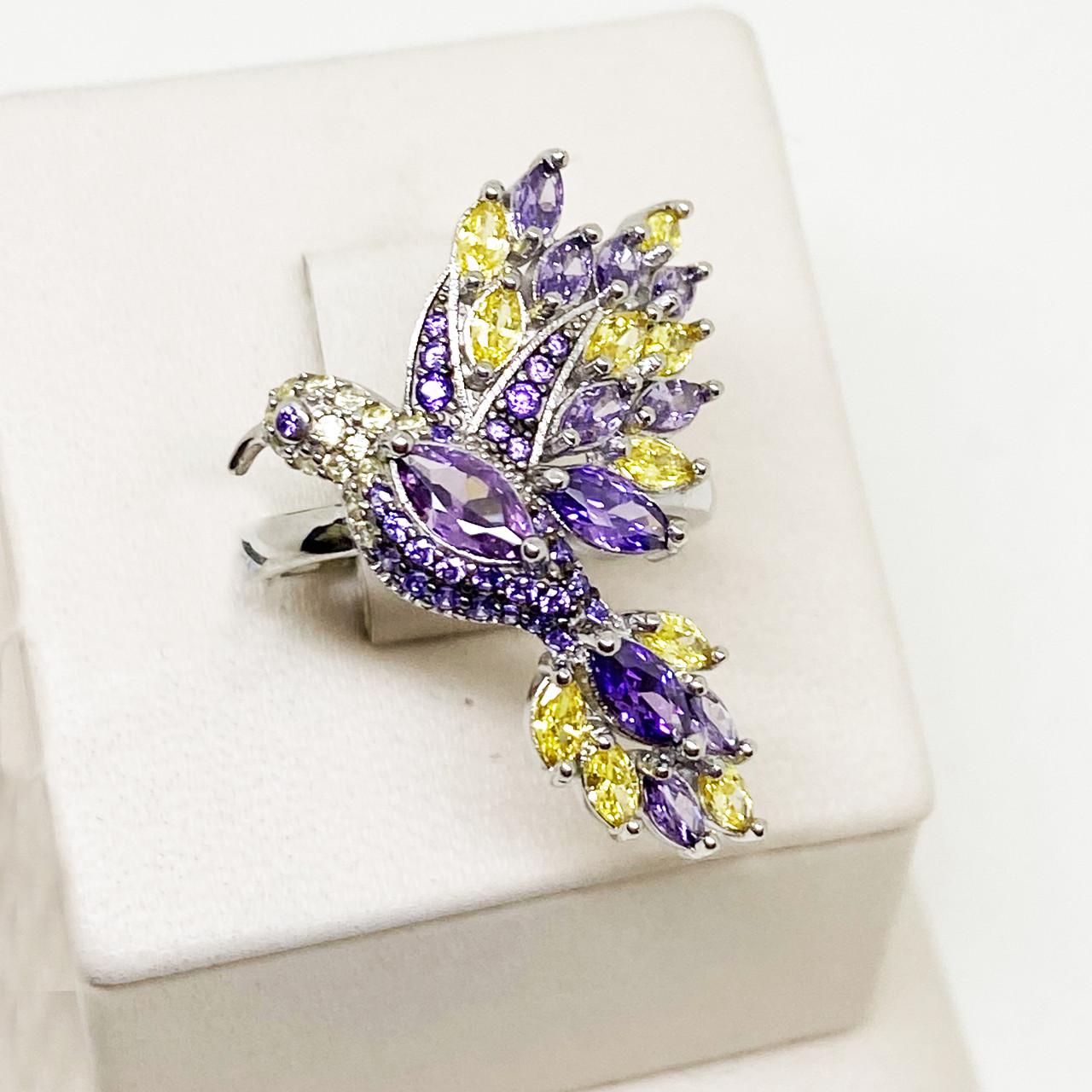 Кольцо серебряное Жар-птица с аметистом р. 17,5 4,8 г (1847106105)