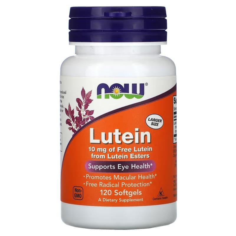 Лютеин NOW Lutein 120 мягких кап. 10 мг