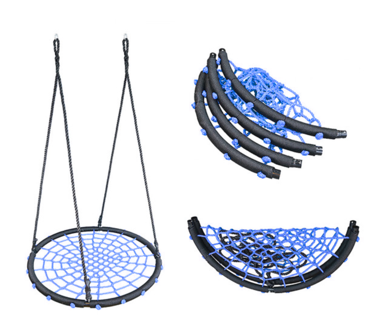 Качеля-гнездо WCG NEST для сада/террасы/игровой площадки 120 см Синий (W-416B1) - фото 6