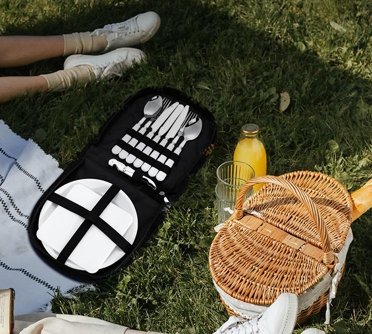Набір для пікніка 10889 12 пр. Чорний (4569815) - фото 2 Набір для пікніка 10889 12 пр. Чорний (4569815) - фото 2