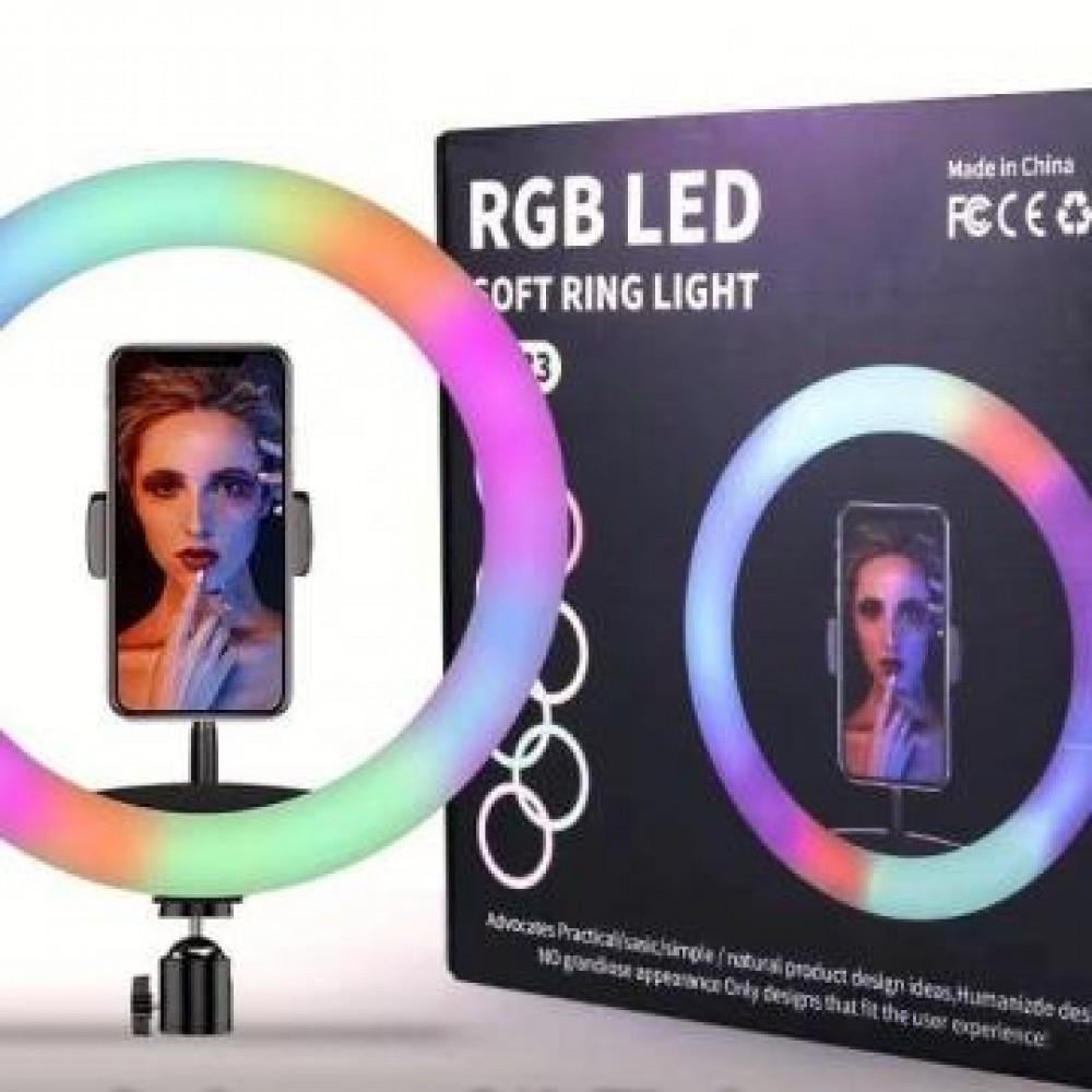 Лампа кільцева MJ33 RGB з тримачем телефону - фото 6