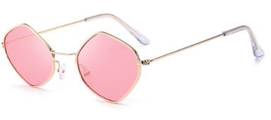 Солнцезащитные очки ромб с цветной линзой Черный/Розовый