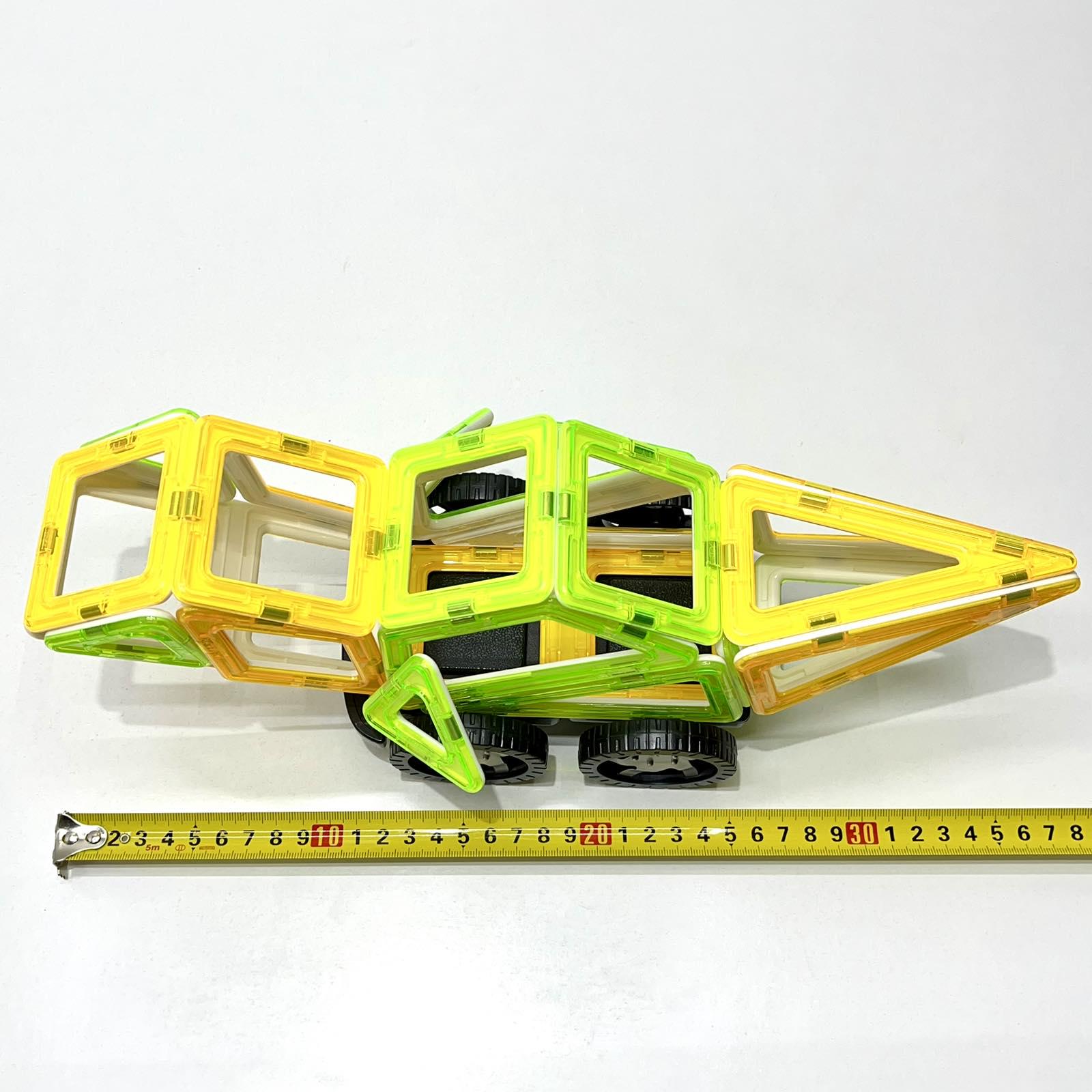 Конструктор магнитный Limo Toy Транспорт 56 дет. Зелено-желтый (KB 1013) - фото 2