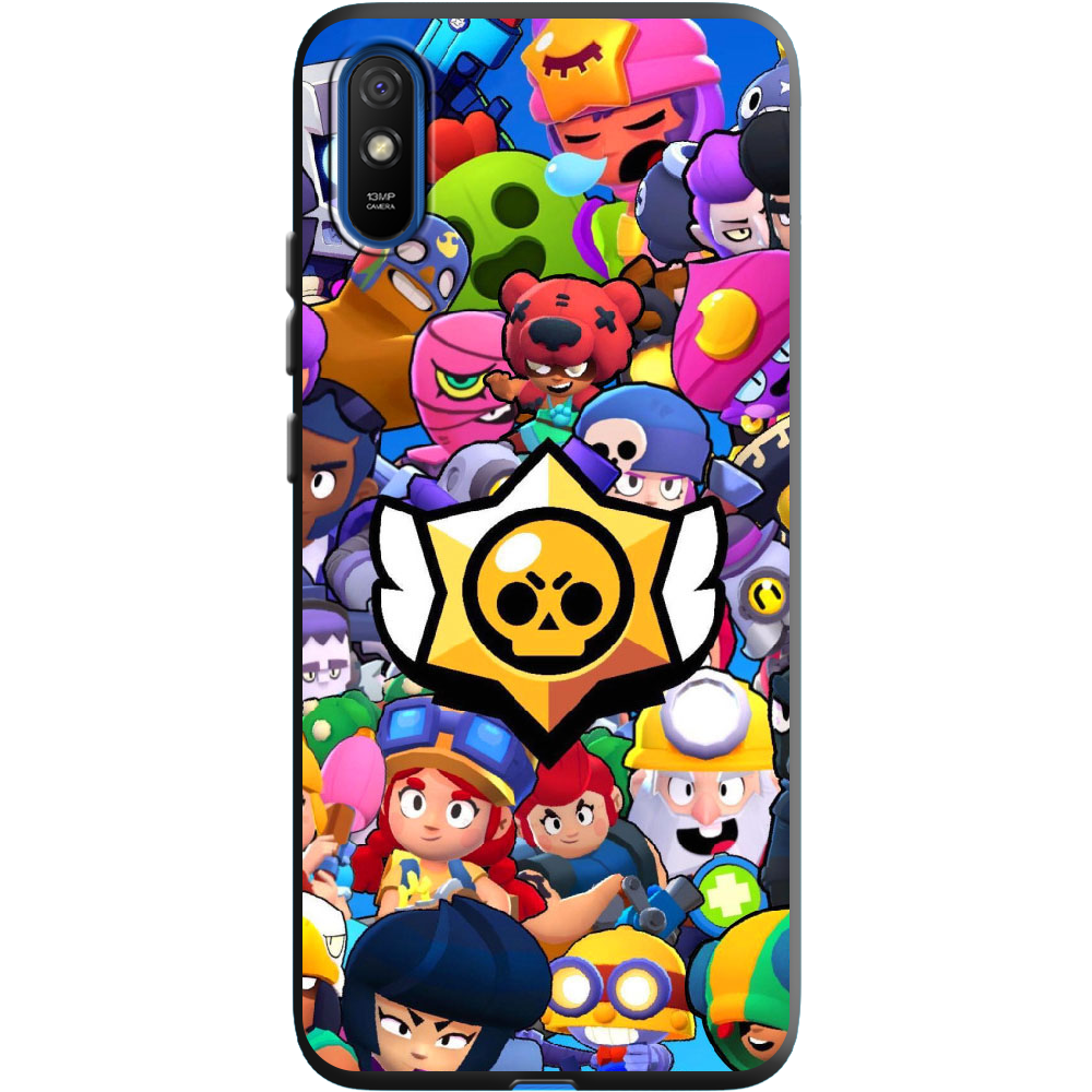 Чехол BoxFace Xiaomi Redmi 9A Brawl Stars Черный силикон (40304-up2389-40509)