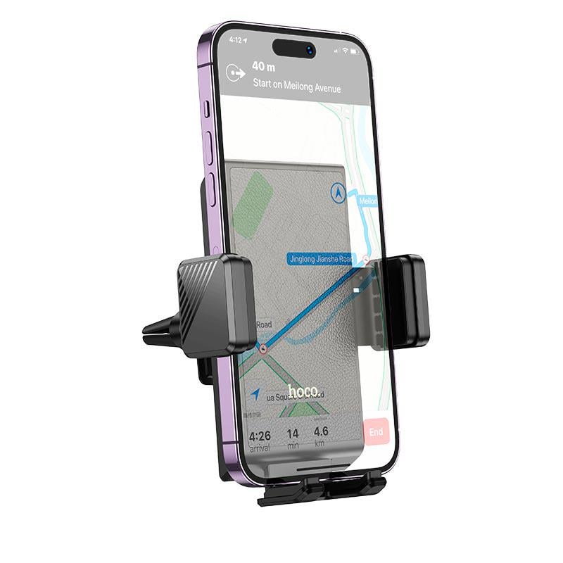 Тримач Hoco Precious push-type car holder H48 4,5-7" Black - фото 2
