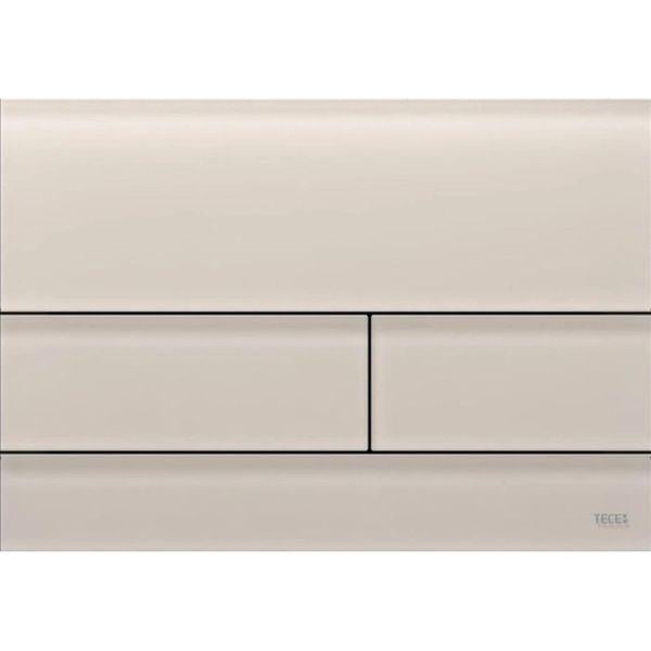 Панель смыва с двумя клавишами TECE Square для унитаза стекло Песочно-бежевый матовый (9240827)