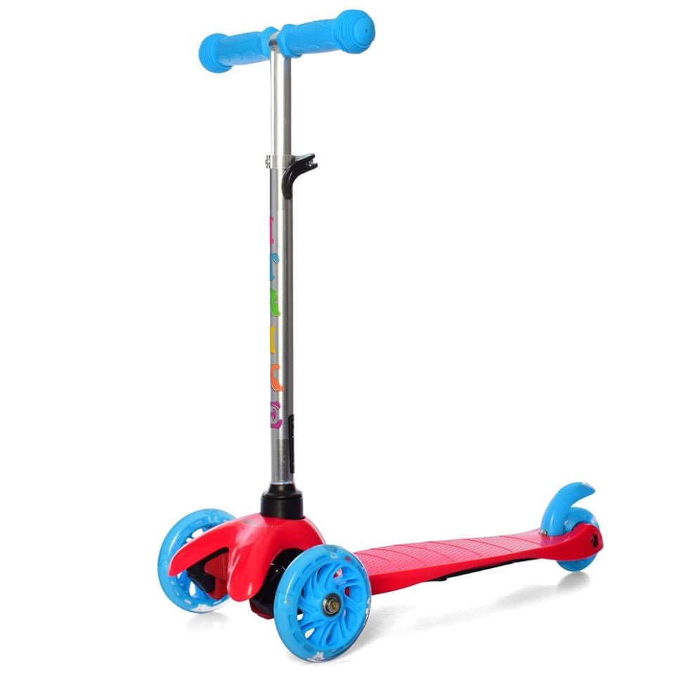 Самокат детский iTrike от 1 года трехколесный со светящимися колесами унисекс Красный (DS-171-S-58)