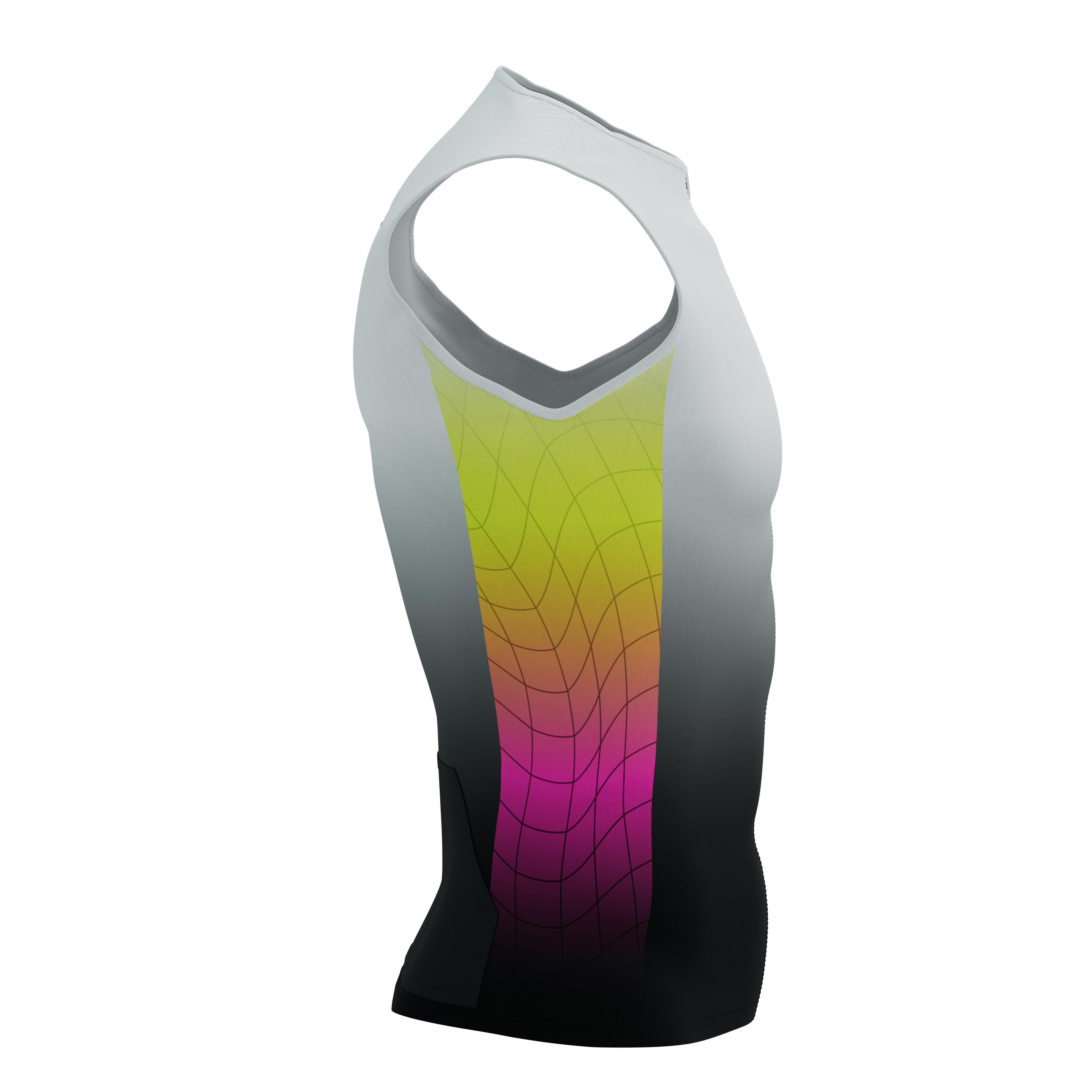 Майка чоловіча Compressport Tri Postural Aero Tank Top M Safe Yellow/Neo Pink - фото 3