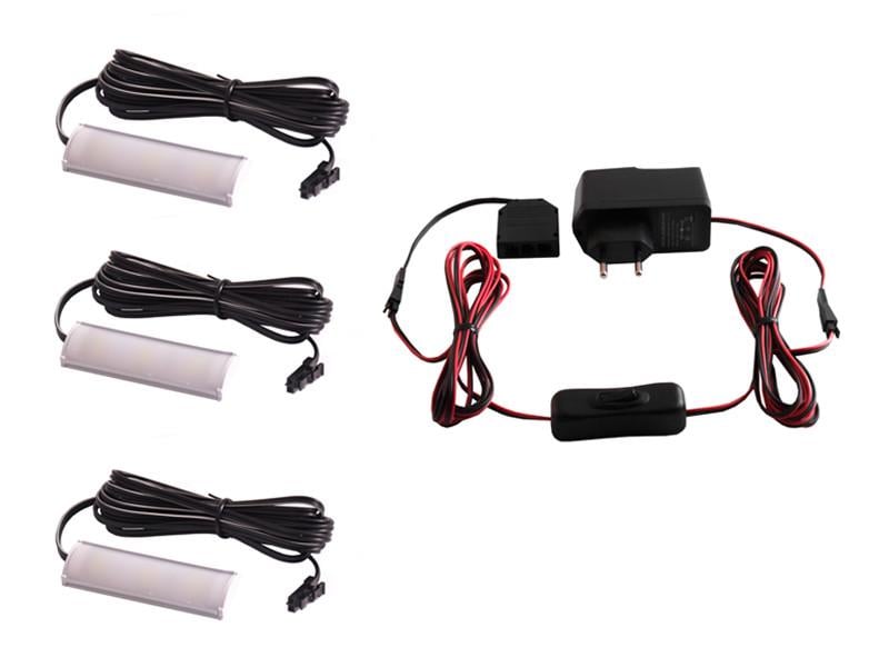 Комплект светодиодных светильников LEDUA для подсветки мебельных полок 3шт 220В 2,16Вт IP20 Синий (37101730)