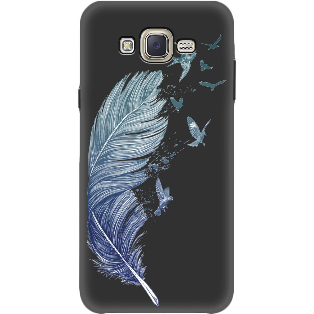 Чехол BoxFace Samsung J700H Galaxy J7 Feather Черный силикон (24496-cc38-35121)