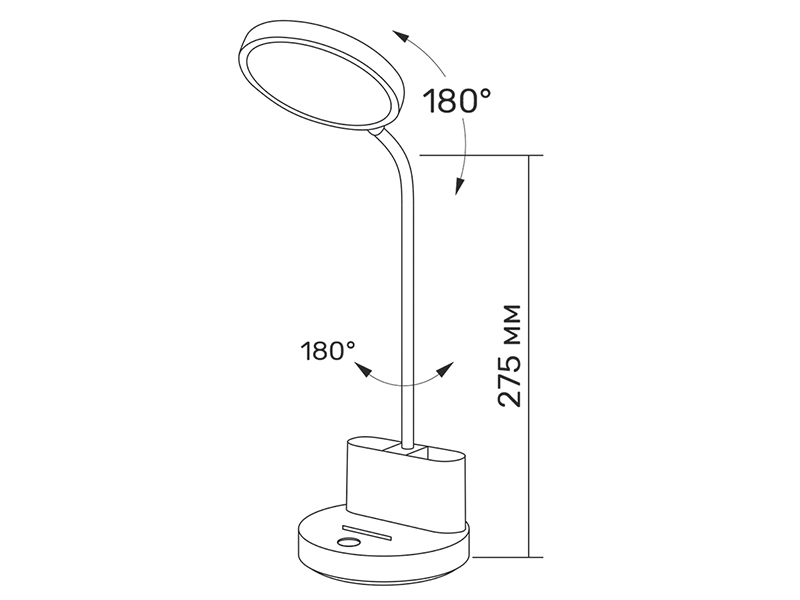 Настольная лампа светодиодная с аккумулятором Titanum TLTF-011W 6W 2700-6000K USB (8318) - фото 5