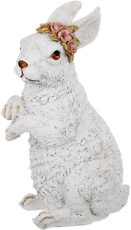 Декоративная статуэтка Кролик с розовыми цветами 31 см Декоративная статуэтка Кролик с розовыми цветами 31 см